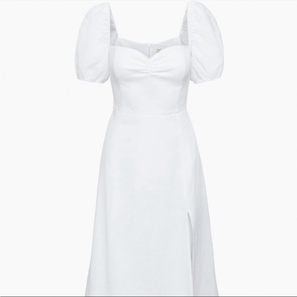 Aritzia Dame Linen White Midi Dress - Picture 5 of 8